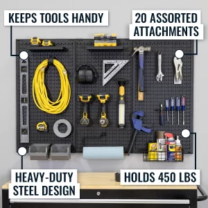51" x 32" Pegboard |20 Attachments
