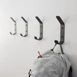 Crozet Multipurpose Wall Hooks | 4-Pack | Black