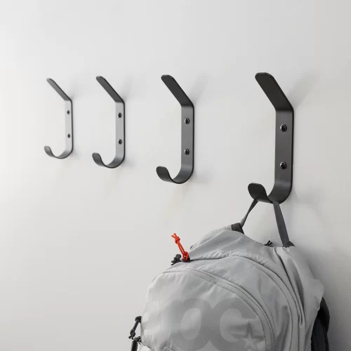 Crozet Multipurpose Wall Hooks | 4-Pack | Black