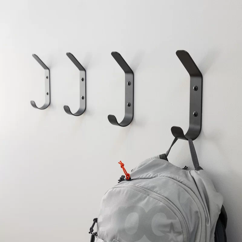 Crozet Multipurpose Wall Hooks | 4-Pack | Black